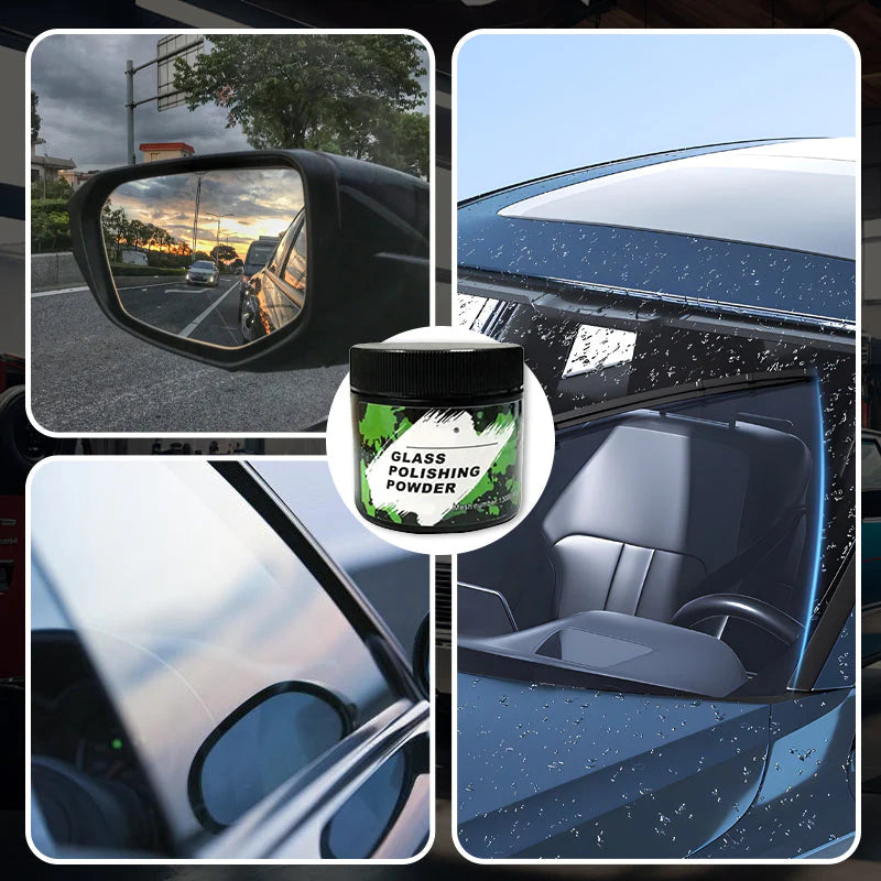 Car Glass Polishing Powder | Powerful Cleaning · Oil Film Removal · Crystal Clear Finish