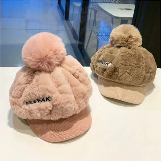 Dámská zimní čepice 2025 s krátkou krempou