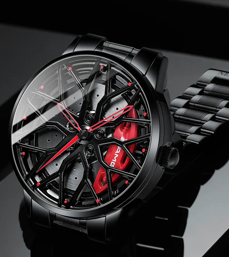 Montre cadeau-élégante parfaite avec roue de course-où le temps est précieux