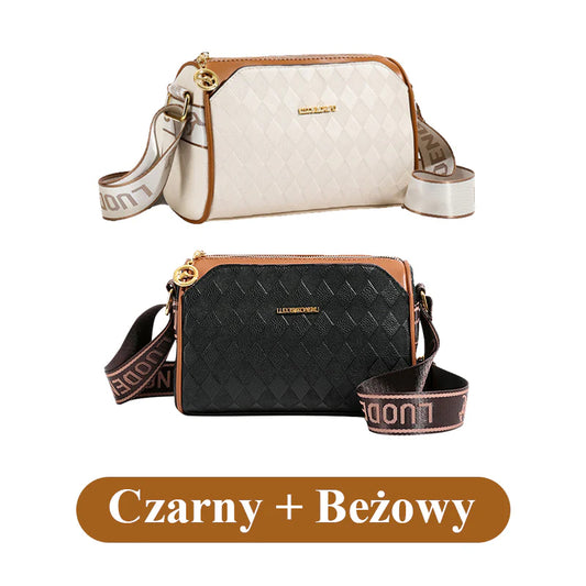 Dámská třívrstvá kabelka přes rameno s diamantovým vzorem