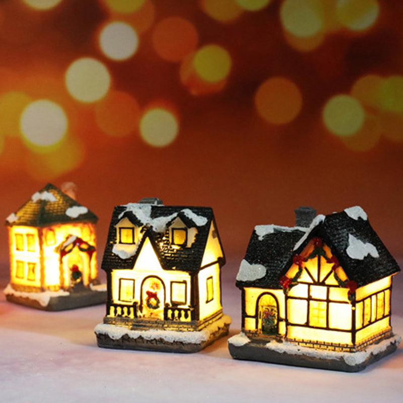 Miniatűr LED-es kivilágított karácsonyi falu ház
