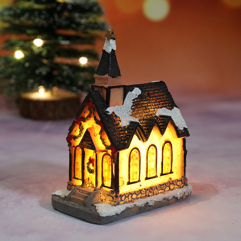 Miniatűr LED-es kivilágított karácsonyi falu ház