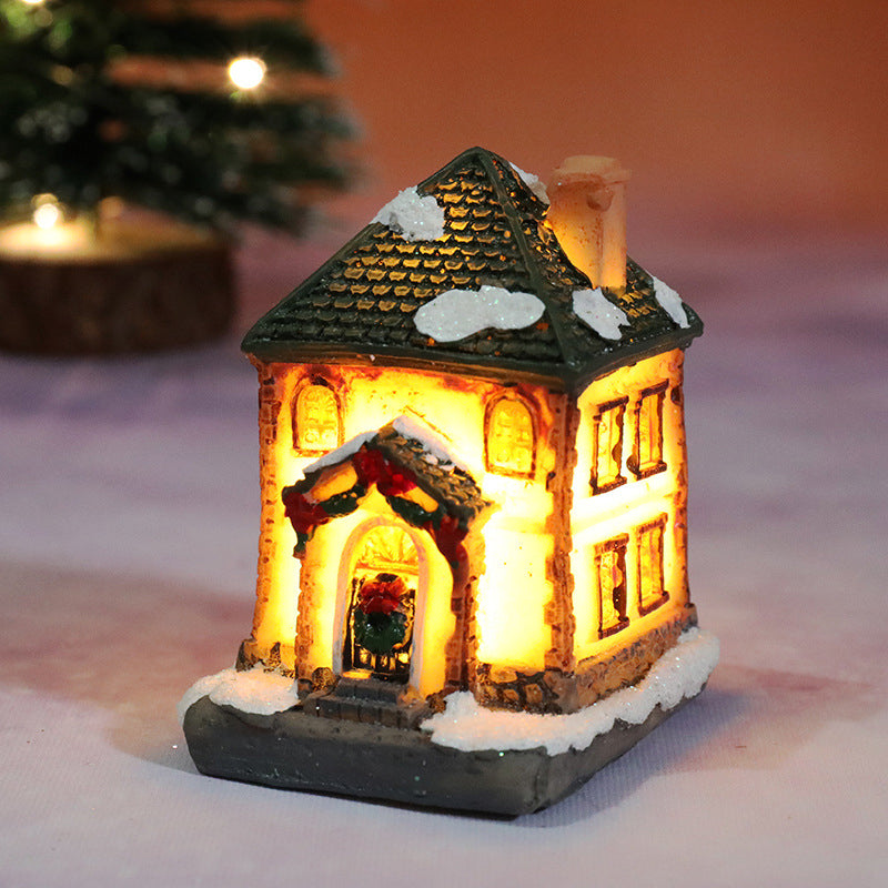 Miniatűr LED-es kivilágított karácsonyi falu ház