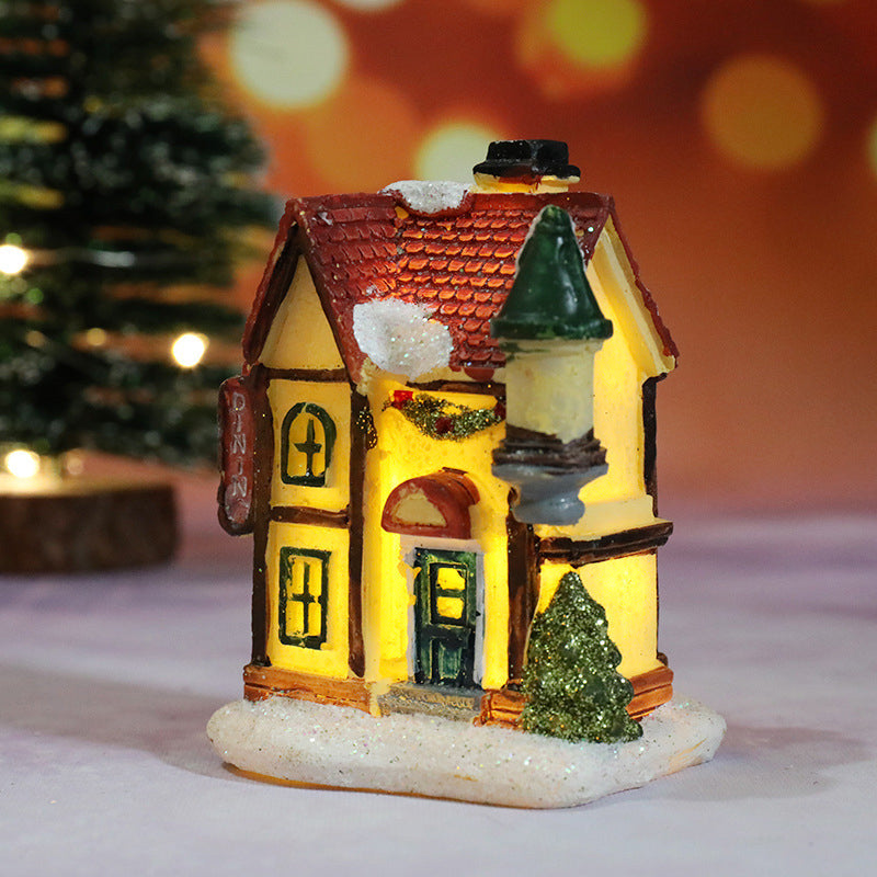 Miniatűr LED-es kivilágított karácsonyi falu ház