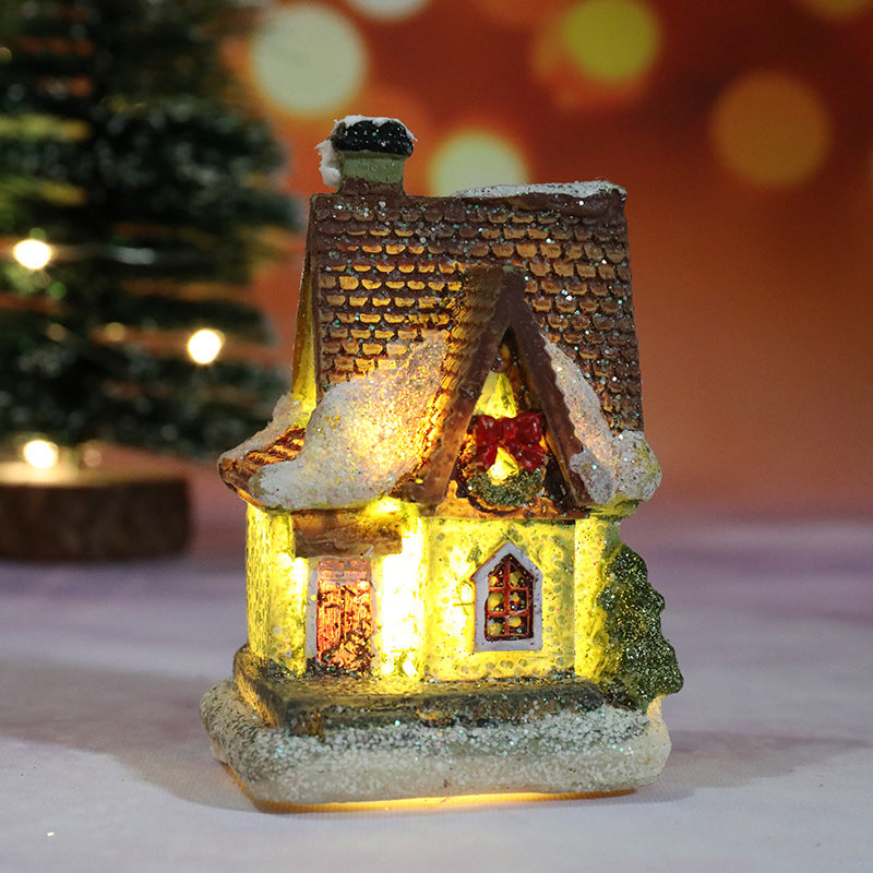 Miniatűr LED-es kivilágított karácsonyi falu ház
