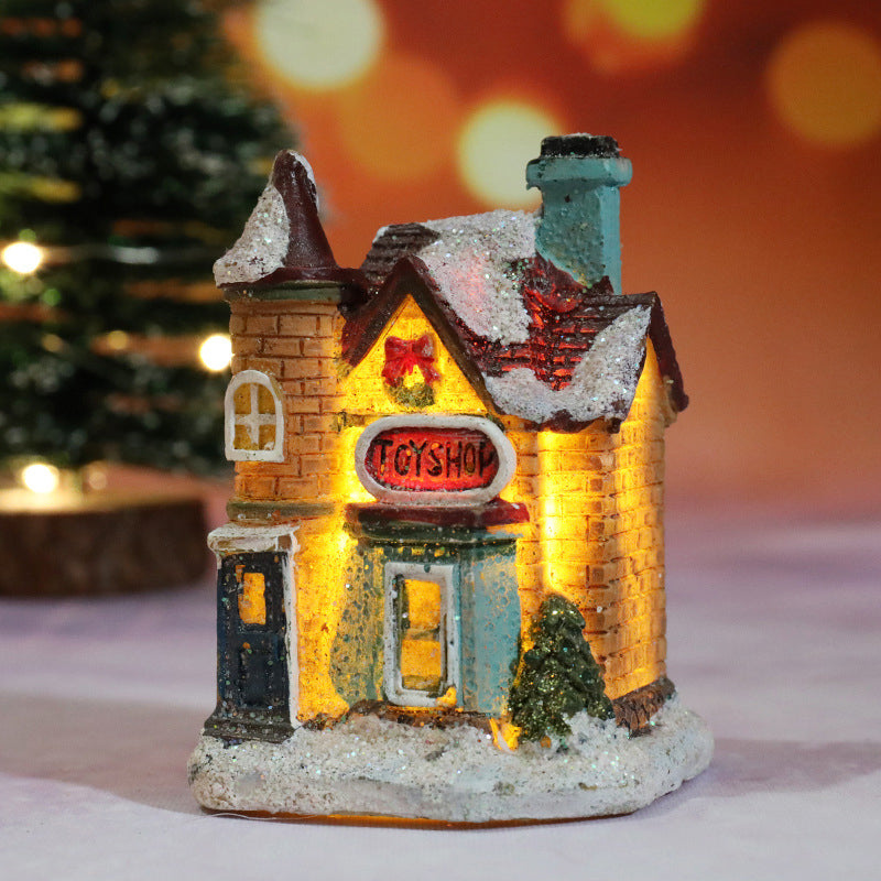 Miniatűr LED-es kivilágított karácsonyi falu ház