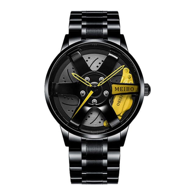 Montre cadeau-élégante parfaite avec roue de course-où le temps est précieux