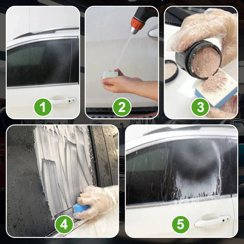 Car Glass Polishing Powder | Powerful Cleaning · Oil Film Removal · Crystal Clear Finish