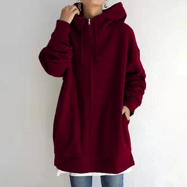 【🎁Vánoční nabídka🎄】Dámská podzimní/zimní bunda se zipem a kapucí