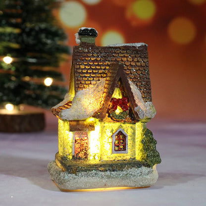 Miniatűr LED-es kivilágított karácsonyi falu ház