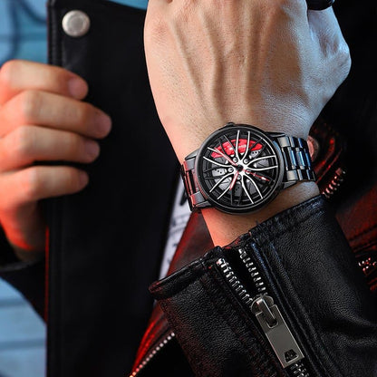 Montre cadeau-élégante parfaite avec roue de course-où le temps est précieux