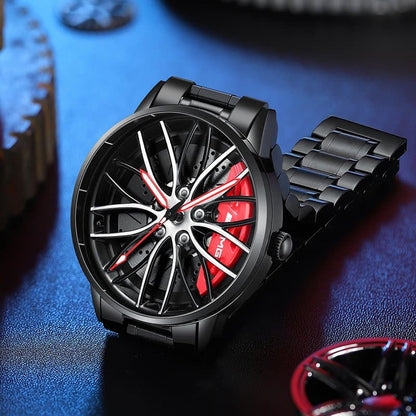 Montre cadeau-élégante parfaite avec roue de course-où le temps est précieux